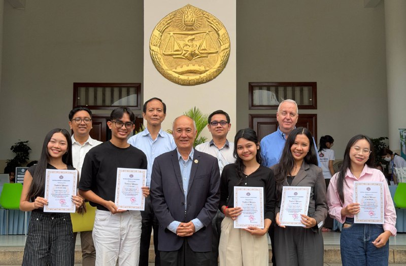 TikTok Video Contest winners with the Rector of NUM